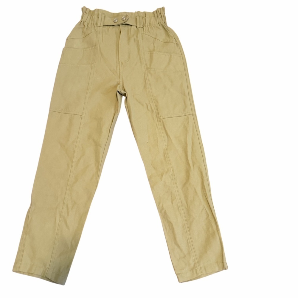 NWT Elodie women's cargo style straight leg pants size small with cinched waist